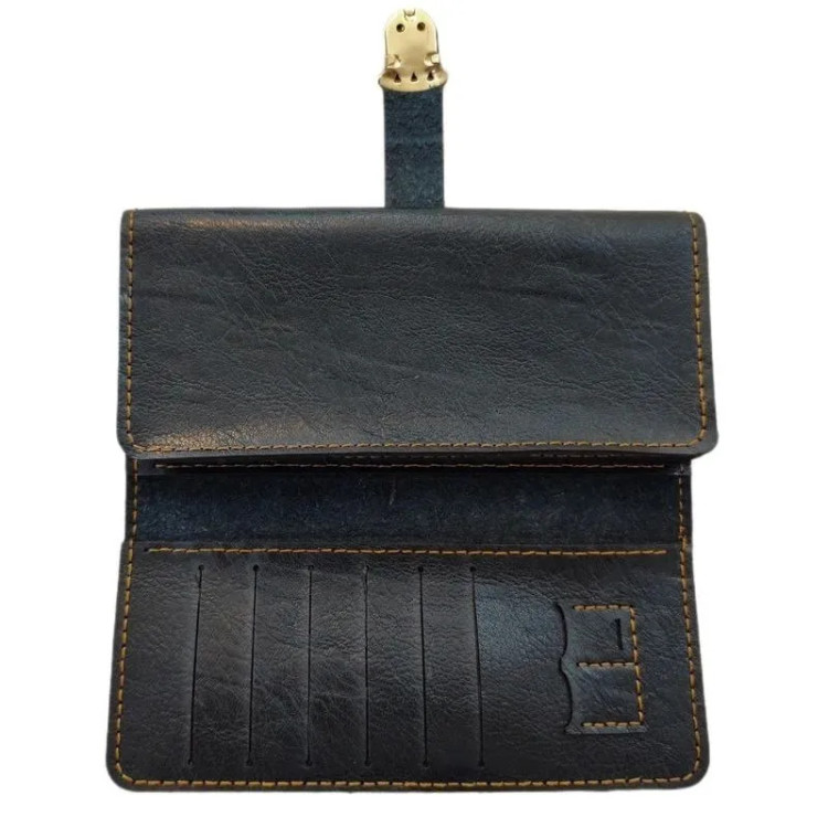 کیف پول و موبایل سه لت چرم مصنوعی سوگو مدل عطارد با قفل ناخنی و جعبه هدیه