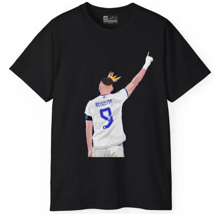تیشرت آستین کوتاه مردانه طرح فوتبالی کریم بنزما کد 1004