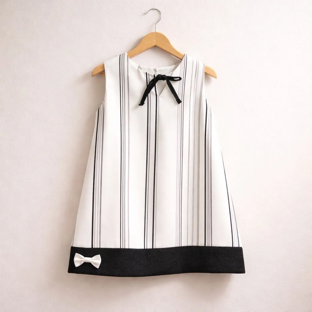 سارافون دخترانه ساتن ابریشم راه راه مدل ترکسارافون