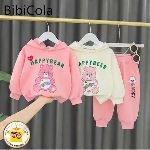 ست هودی و شلوار بچگانه طرح خرس های مهربون جنس دورس مناسب 1 تا 5 سال