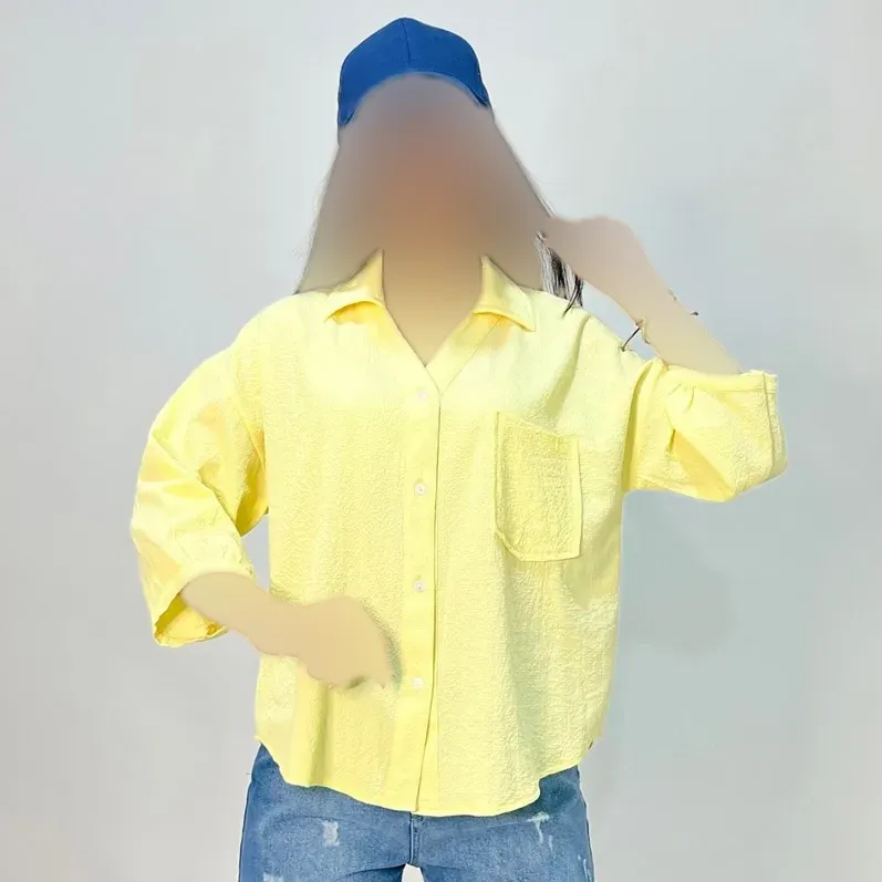 شومیز آستین سه ربع زنانه جنس ینزی خنک تابستانی