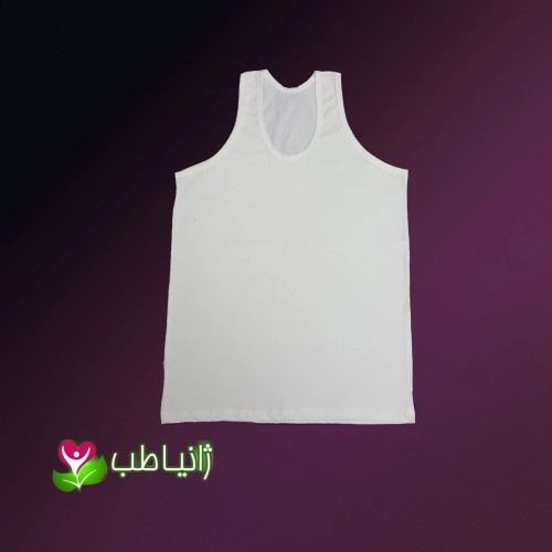زیرپوش رکابی مردانه ژانیاطب صد در صد پنبه طبیعی کرم روشن سایز M L 2XL 3XL