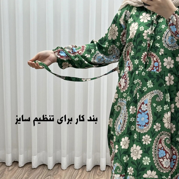 پیراهن فلور بوگاتی فری سایز تا 48 زنانه تنخور شیک و راحت چهارفصل بدون بدن نما