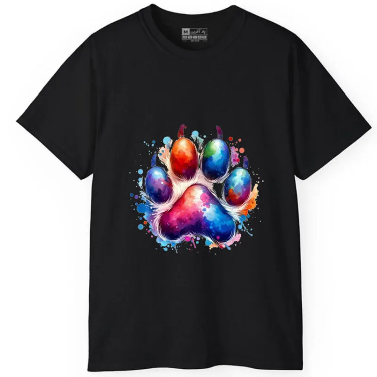 تیشرت آستین کوتاه مردانه پاد آفرین مدل پا گربه کد 1898