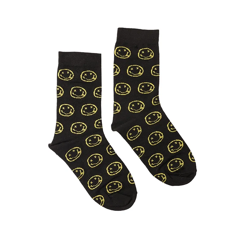 جوراب ساقدار طرح ایموجی فری سایز نخی زنانه