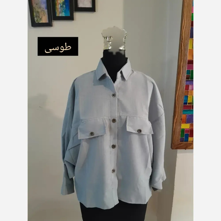 مانتو پانچ شومیز زنانه لینن قواره دار سایز بزرگ