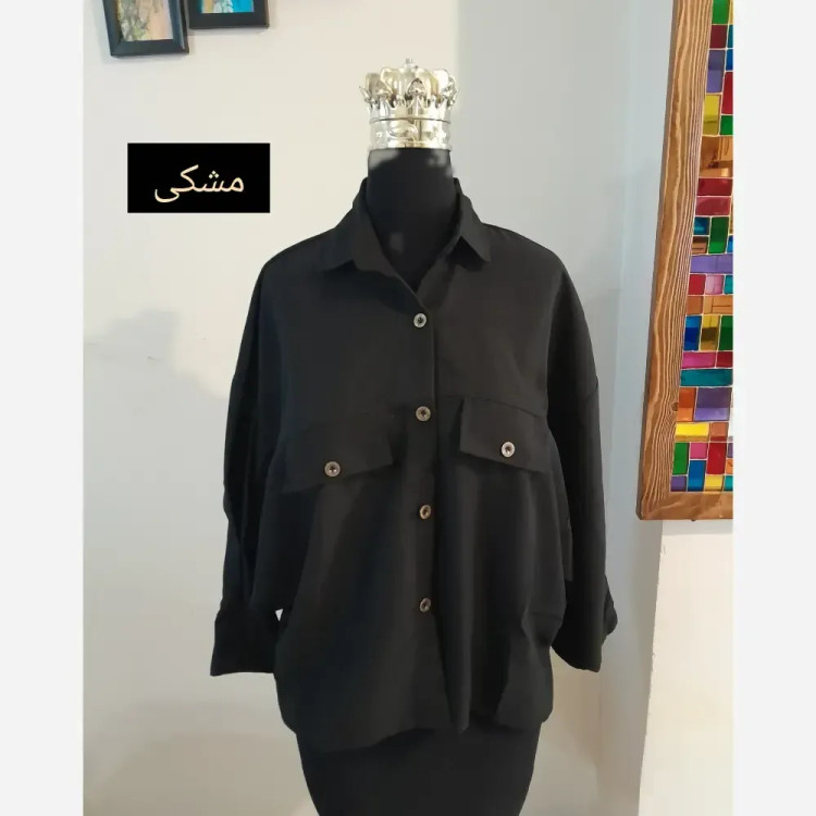 مانتو پانچ شومیز زنانه لینن قواره دار سایز بزرگ