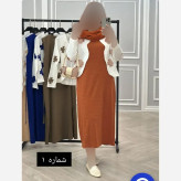 ست کت و سارافون زنانه طرح برگی برجسته پارچه کرپ تنفسی مناسب بهار و تابستان ضد چروک