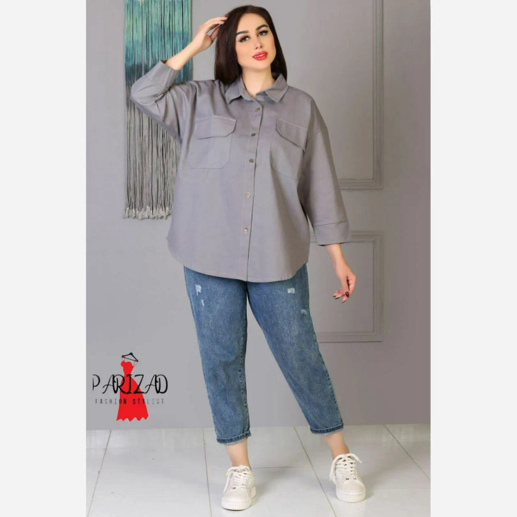 مانتو پانچ کتان دو جیب اسپرت زنانه و دخترانه سایز بزرگ