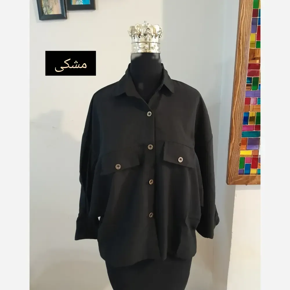 مانتو پانچ کوتاه اسپرت دانشجویی پارچه لینن قواره دار سایز بزرگ