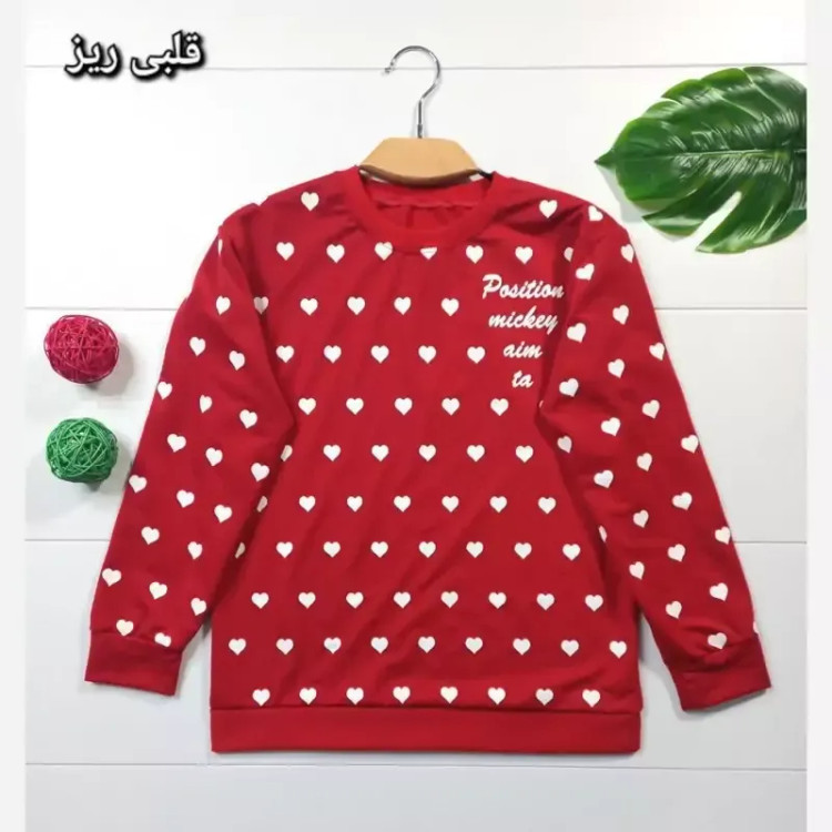 بلوز زنانه یقه گرد طرح دار جنس دورس مناسب سایز 36 تا 44
