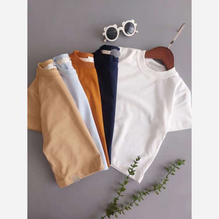 تیشرت تک پسرانه بیسیک پنبه لاکرا سایز 40 تا 65