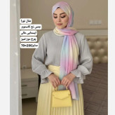 شال نخ کاستوم طرح نورا رویای پاستلی 70x200 سانتی متر