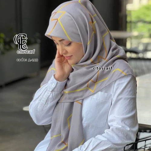 روسری مجلسی طرح افرا نخ کاستوم سیتو قواره بزرگ 140x140 لیز نیست