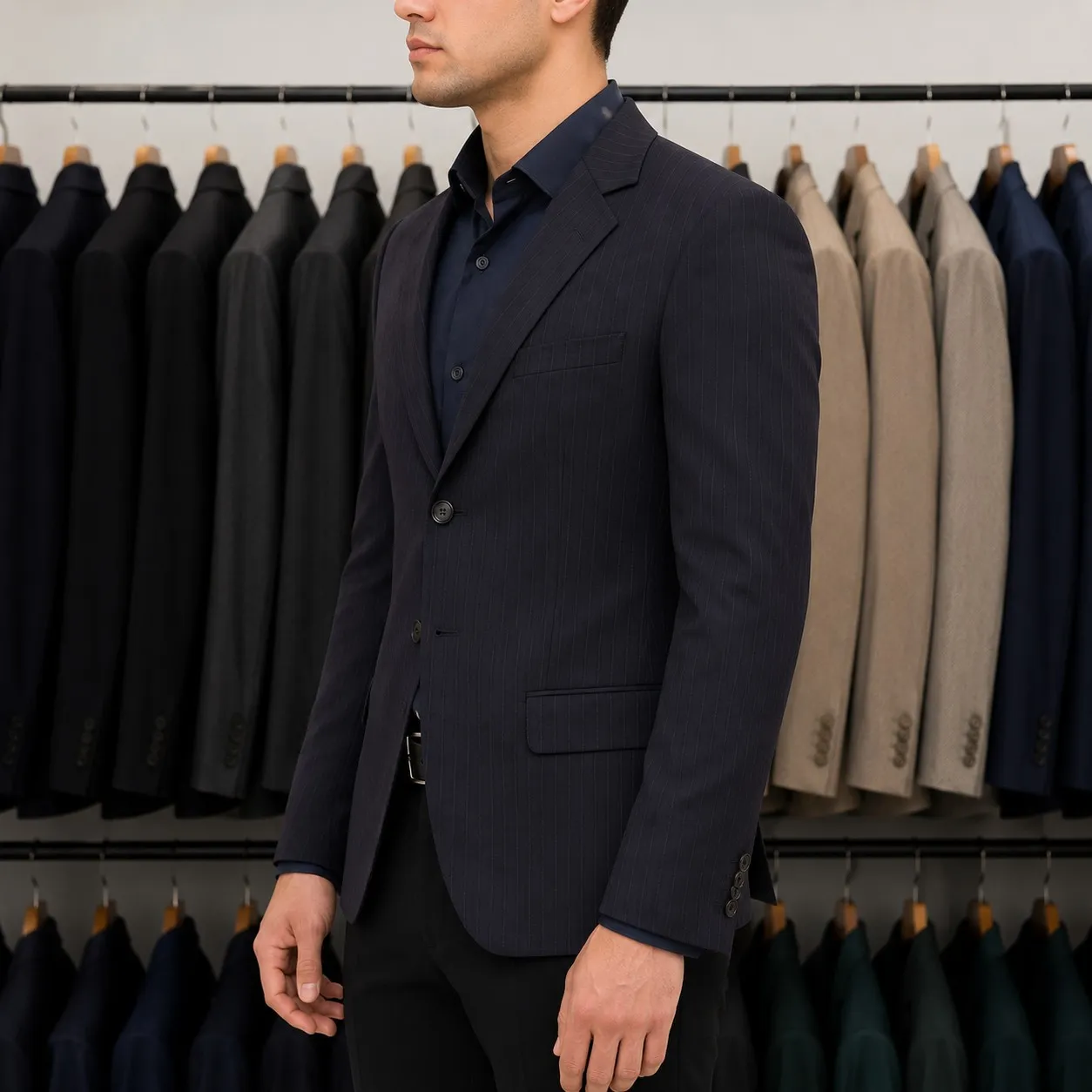 کت تک مردانه رنگ نوک مدادی مناسب برای استفاده روزمره و مهمانی