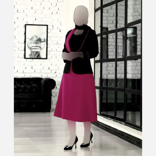 ست کت و دامن مازراتی درجه یک فری سایز 38 تا 46 دامن کلوش