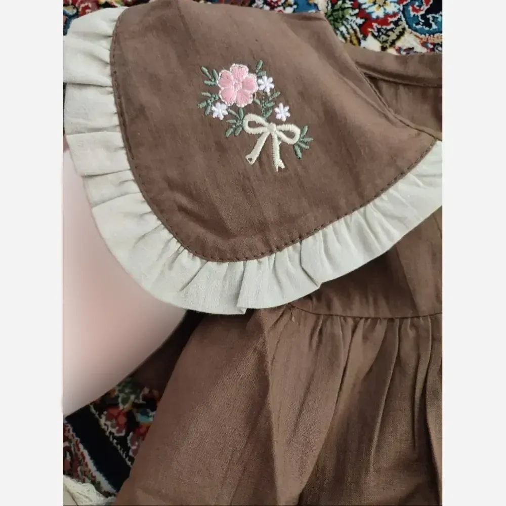 ست شومیز و شلوارک دخترانه مدل عروسکی پرنیا جنس لنین