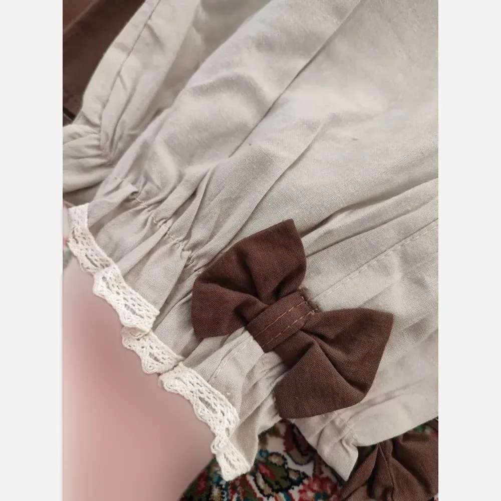 ست شومیز و شلوارک دخترانه مدل عروسکی پرنیا جنس لنین