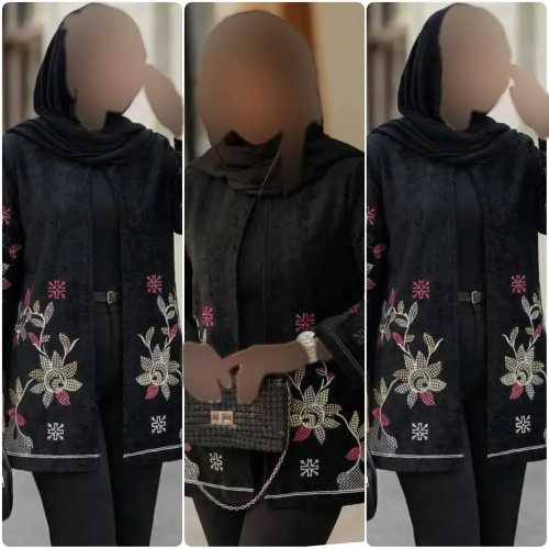 کت مجلسی زنانه مدل رازقی جنس مخمل درجه یک رنگ مشکی فری سایز