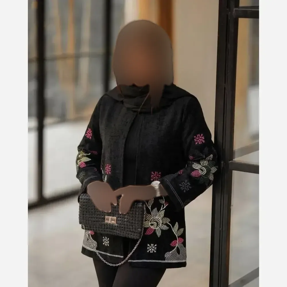 کت مجلسی زنانه مدل رازقی جنس مخمل درجه یک رنگ مشکی فری سایز