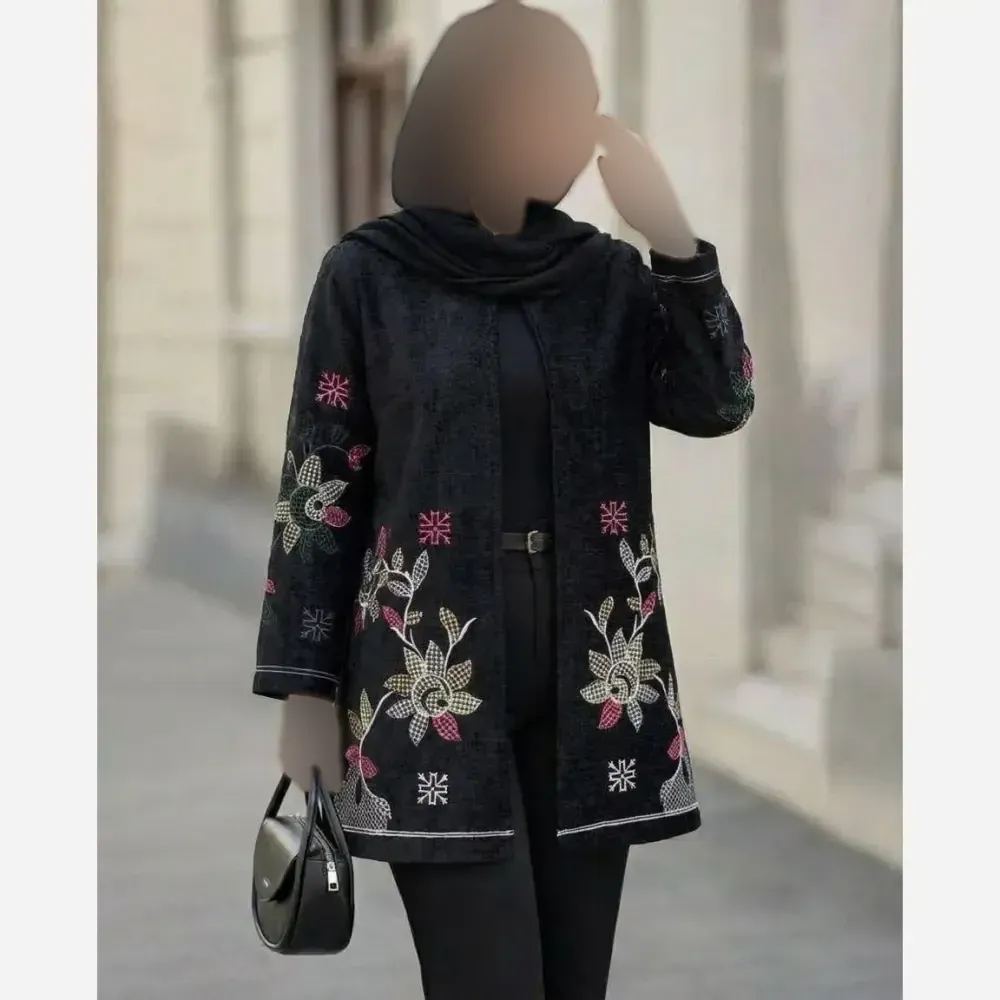 کت مجلسی زنانه مدل رازقی جنس مخمل درجه یک رنگ مشکی فری سایز