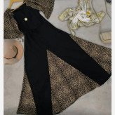پیراهن بلند دامون جنس الیزه سایز فری تا 46 قد 140 با کمربند