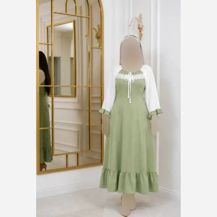 پیراهن بلند زنانه مدل ژاکلین جنس الیزه سایز فری تا 48