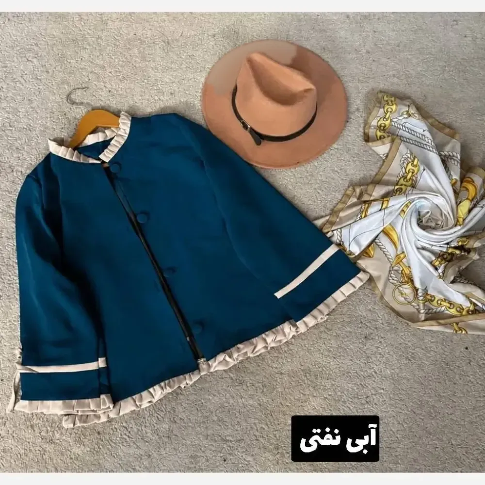 کت مانتو مازراتی مدل ناهید دکمه دار فری سایز تا 46
