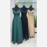 لباس مجلسی مازاراتی قد 160 کاپدار مدل سارا رنگ کرم و سبز