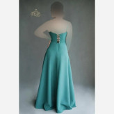 لباس مجلسی مازاراتی قد 160 کاپدار مدل سارا رنگ کرم و سبز
