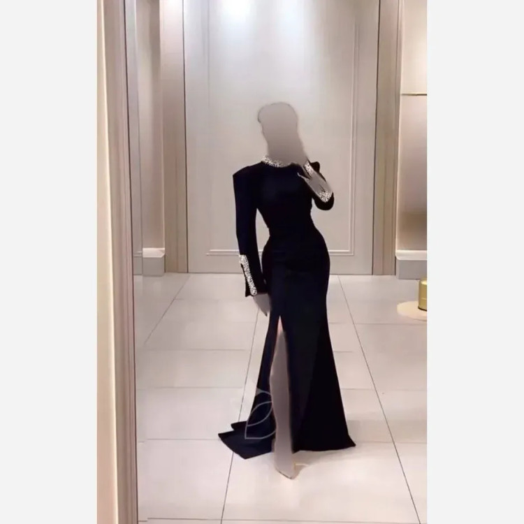 پیراهن مجلسی زنانه مدل دنیز جنس مازاراتی اعلا رنگ مشکی سایز بزرگ