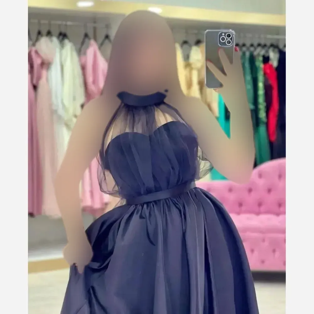 لباس مجلسی زنانه ساتن آمریکایی و تور قد 160 دامن پرچین مزونی