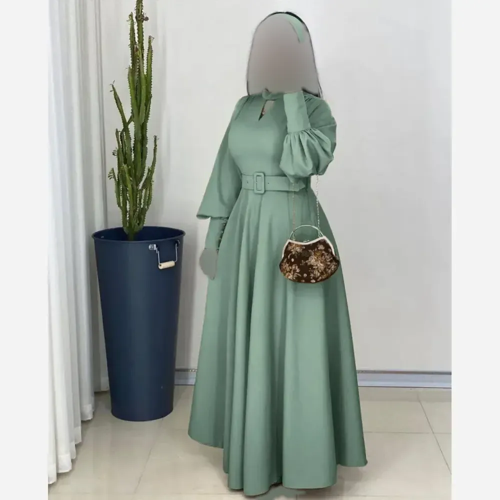 لباس مجلسی زنانه مدل ویکتوریا جنس مازاراتی قد 155 با کمربند نگین دار سایز 1 تا 3 رنگی