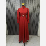 لباس مجلسی زنانه مدل ویکتوریا جنس مازاراتی قد 155 با کمربند نگین دار سایز 1 تا 3 رنگی