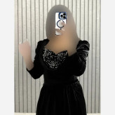 پیراهن مجلسی زنانه مخمل و خرجکار مخمل پولکی قد 160