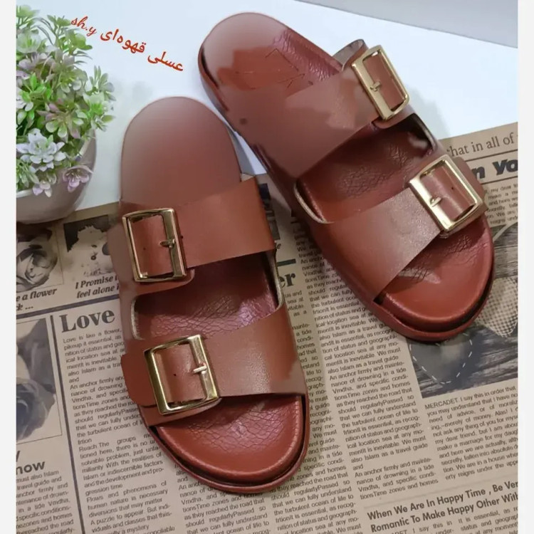 صندل زنانه چرم بیاله مدل زارا صدف طبی سبک و راحت