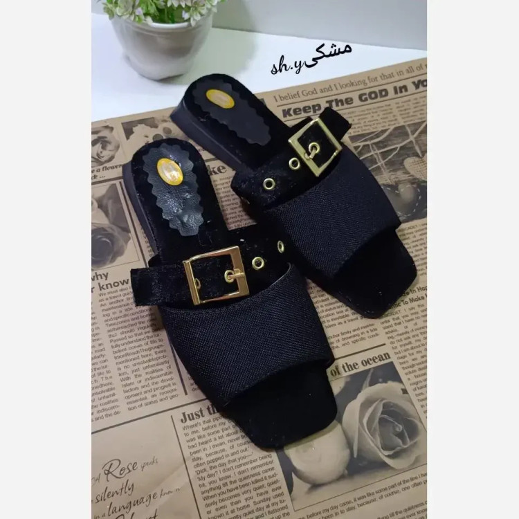 صندل تخت مراکشی کنفی اعلا زیره پی وی سی سایز 37 تا 40 رنگ مشکی و کرم