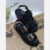 صندل زنانه پشت بندی چرم بیاله طبی سبک مشکی و کرم