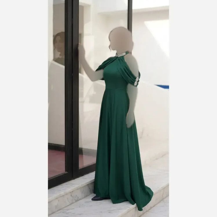 عبا مجلسی زنانه جنس مازاراتی اعلا سنگدوزی شده قد 160 سایز بزرگ
