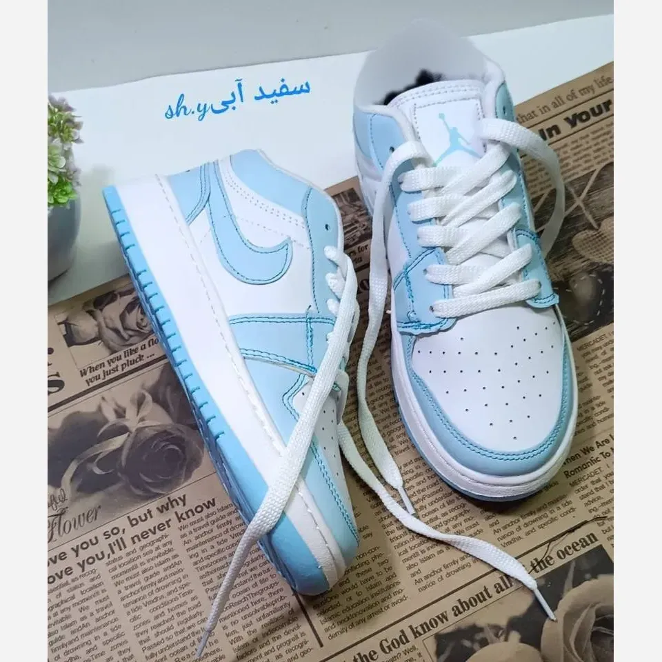 کفش کتانی جردن نایک چرم حوله ای کفی طبی زیره پیو رابر آدامسی
