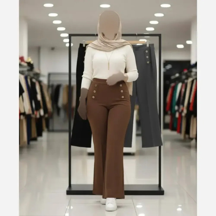 شلوار دمپا گشاد زنانه جنس مازراتی اعلا سایز بزرگ