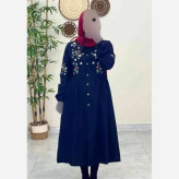 مانتو گلدوزی باران جنس شانتون فری سایز رنگ بندی متنوع