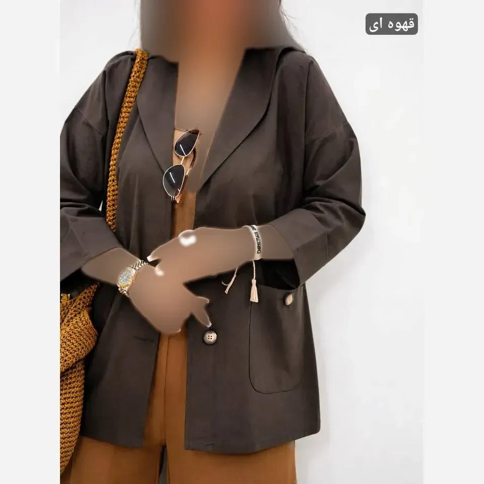 مانتو کتی یقه آرشال جنس کتان لنین نچرال