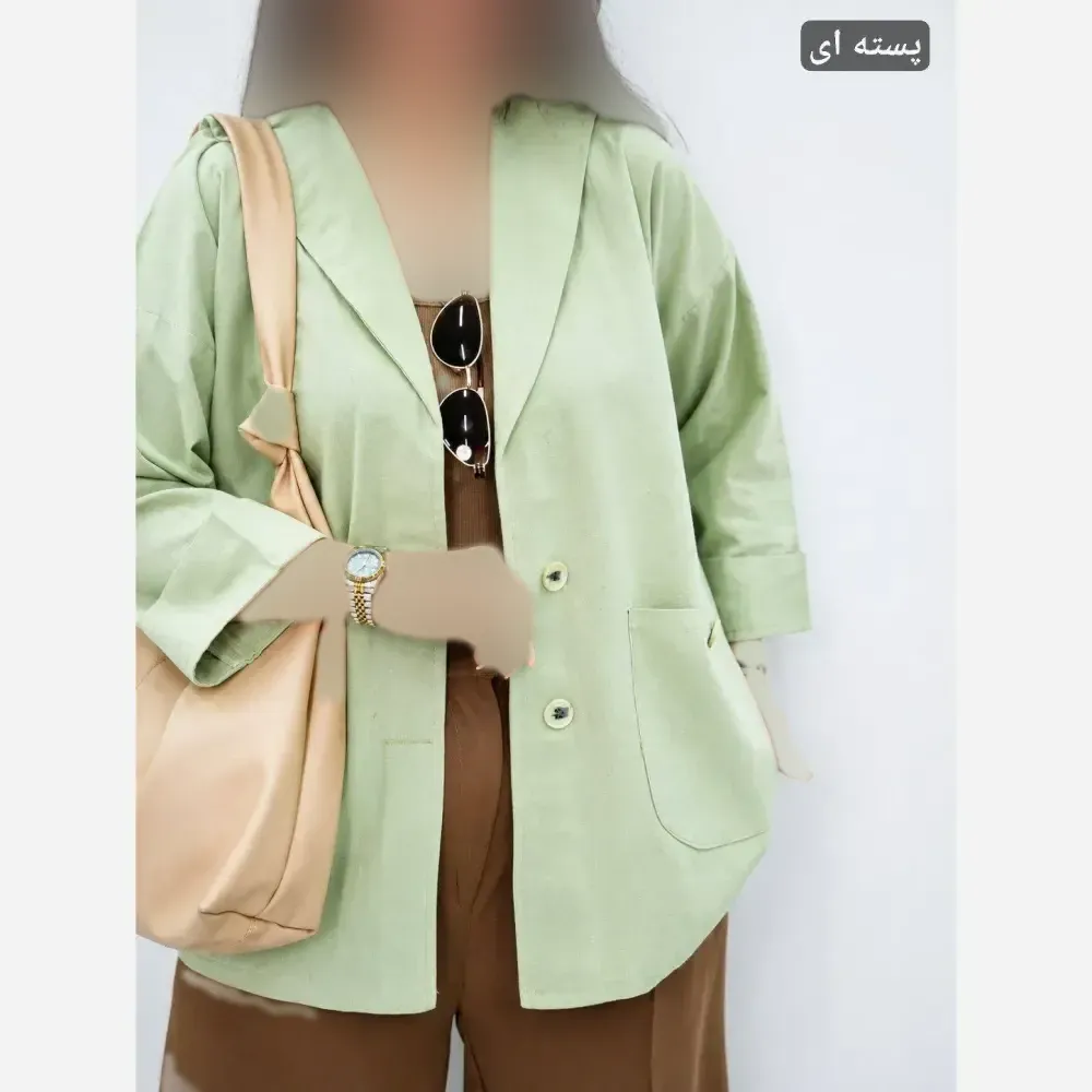 مانتو کتی یقه آرشال جنس کتان لنین نچرال