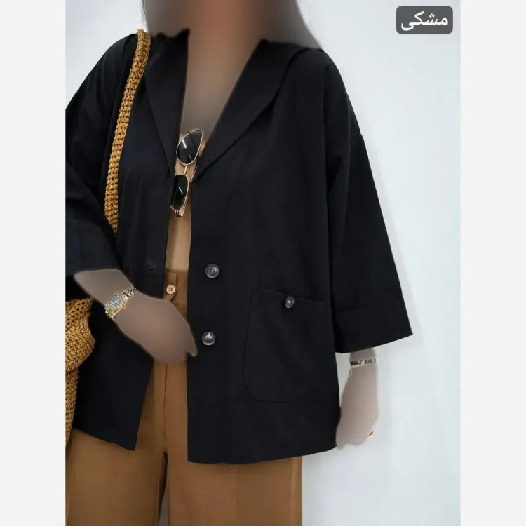 مانتو کتی یقه آرشال جنس کتان لنین نچرال