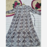 پیراهن فلور نخ بیسکویتی تابستانه فری سایز قد 135