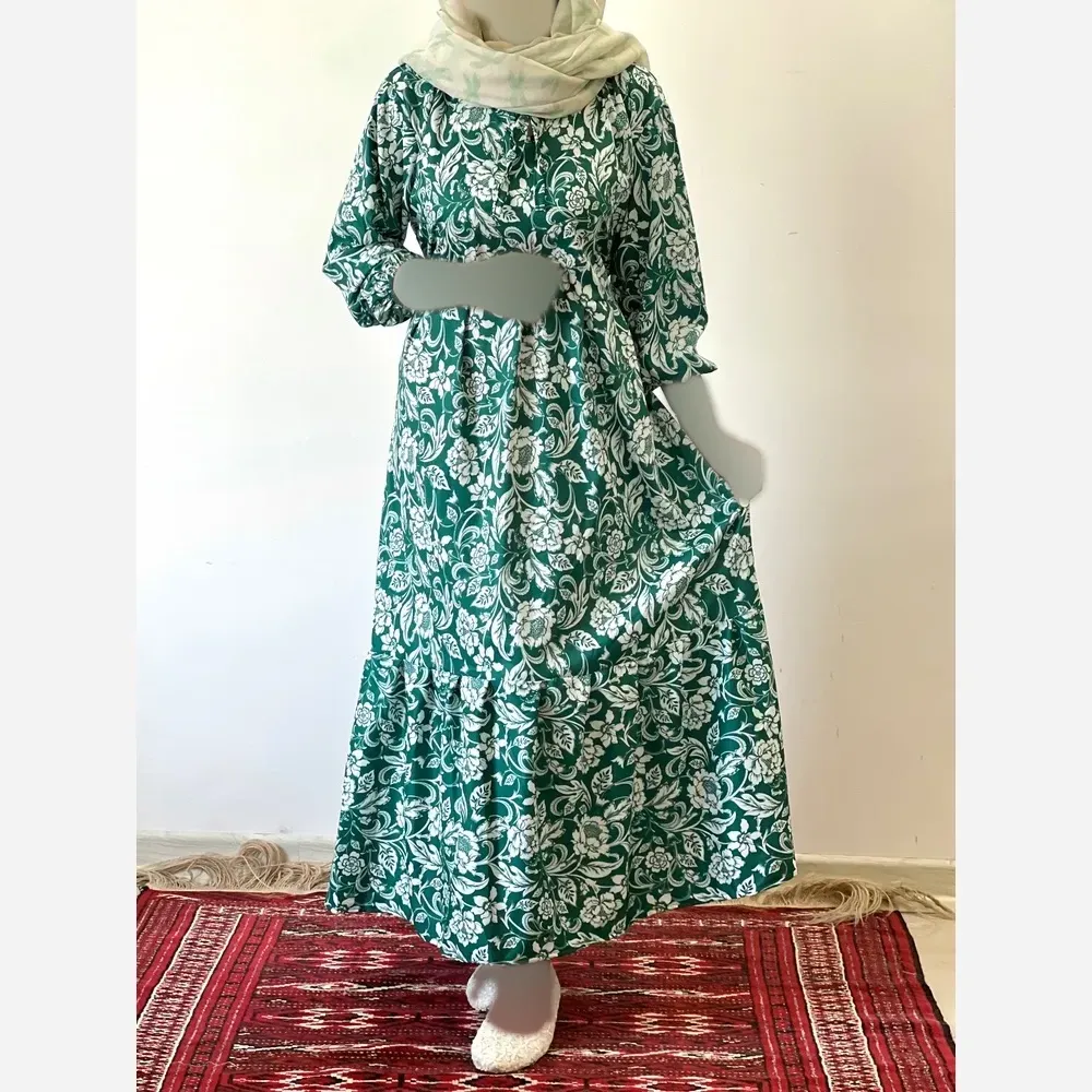 پیراهن ساحلی زنانه جنس فلور بوگاتی فری سایز قد 135