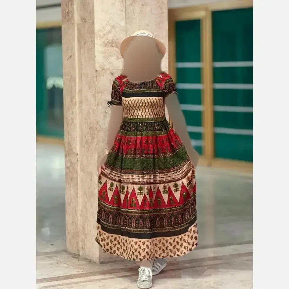 پیراهن کریشه هندی نخ کریشه هند فری سایز