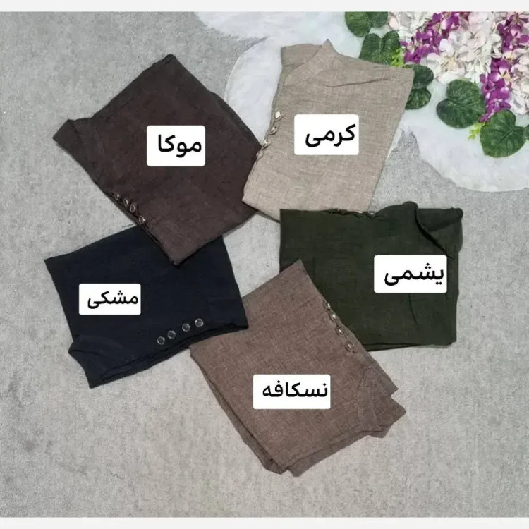 مانتو لینن شانتون آزاد مدل طلا سایز 36 تا 50 رنگ بندی متنوع