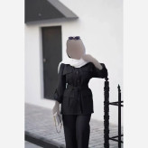 ست زنانه گلناز جنس پرشین مکانیک رنگ مشکی فری سایز